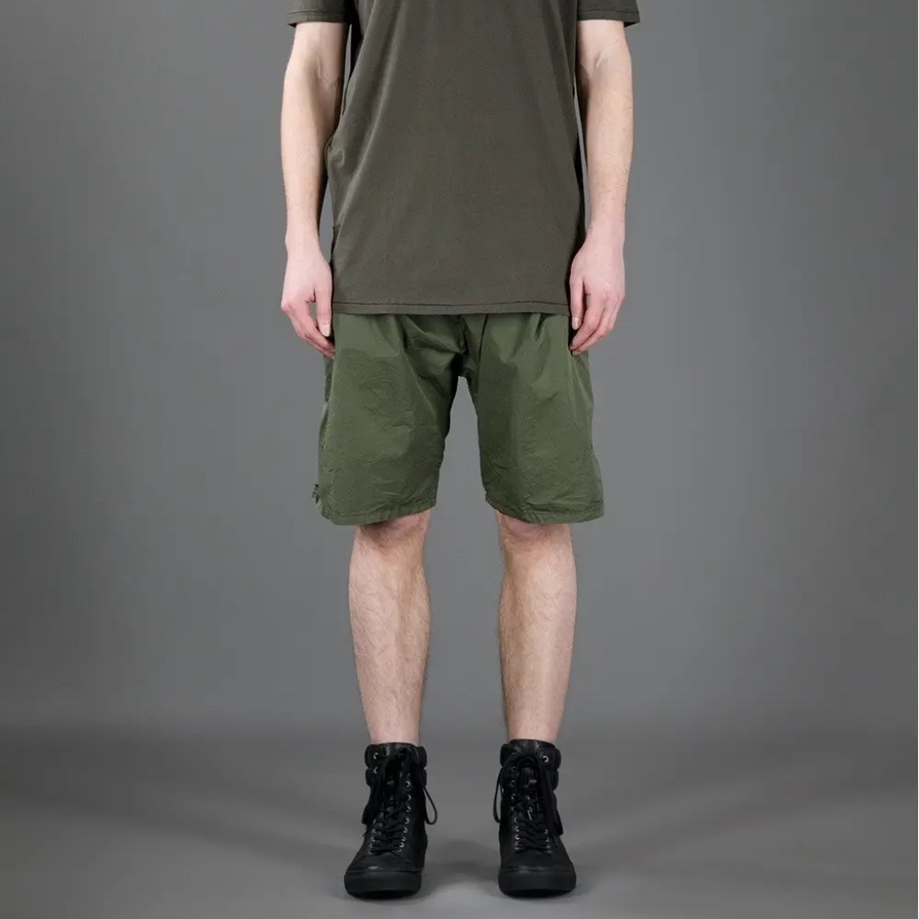 Damir Doma Silent Phylicia Cotton Knit Shorts Drop Crotch Hidden Pocket Pleat 32